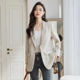 Toloer And Autumn Suit Jacket Female 2024 Spring And Autumn New Korean Version Of Fashion Slim Korean Version Of Free Hot Small Suit Jacket Female Tide-Outfit
