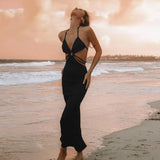 Out Sexy Backless Maxi Dress Club Party Summer Holiday Bandage Dress Women Sleeveless Elegant Bodycon Long Dress Robe