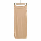 New Summer Navel Exposed Short Style Flat Belt Vest High Waist Elastic Tight Bag Hip Skirt Suit-Outfit