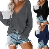 Toloer New Ladies Cardigan Hoodie Hoodie Zipper Broken Hole Irregular Loose Sweater Women's