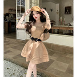 Sister Fan Supneic Sexy Tidal Dress 2025 Korean Version Of The New Long-Sleeved Ass Dress