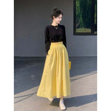 New Summer Pear-Shaped Body Folds Tight Waist Thin A Skirt Hanging Small Design Half-Body