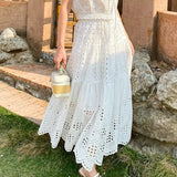 New White Embroidered Small Top Women's French Design Small Design Small Shirt Women's Sleeveless Waistcoat