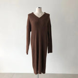 2020 New Autumn Sweater Women Dress Winter Long Sleeve Sweaters Knitted Dresses Womens Loose Maxi Oversize Knitting Robe