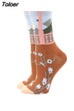 Socks Women Funny Harajuku Colorful Socks Cute Egg Food Art Printing Comfortable Fashion Harajuku Socks 2023