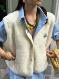 Short-Edose Vest 2025 New Casual Wind Loose Double Pocket Single Row Buckle