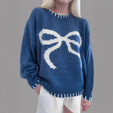 Ghost Pattern Long Knitted Open Shirt In Autumn And Winter Long Loose Sweater Coat