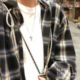 Basic Jackets Women Long Sleeve Plaid Hooded Lace-up Patchwork Womens Outwear Preppy-style Students Ulzzang Casual BF