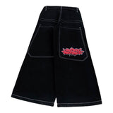 Hiphop New Spring Hip-Hop Style Straight Jeans With Loose Broad Legs-Outfit