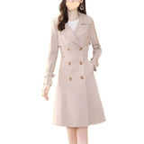 Fashion Foreign Style Apricot Thin Windbreaker Female In The Long Spring 2024 New Straight Tube Show Thin Versatile Coat-Outfit