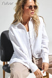 Cotton Shirts Office Lady Lady Long Sleeve Loose Tops Crepe 2023 Women's Spring Summer Shirts Comfortable