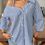 Women's Corduroy Flip Pocket Button Short Casual Jacket