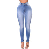 Women's Winter Jeans Stretch Slim Lift Buttocks Pencil Jeans Female Blue Skinny Elastic High Waist Jeans for Women with Big