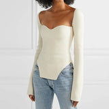Toloer New Autumn And Winter Elastic Open Shoulder Base Knit-Outfit