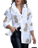 Independent Station Spring And Summer Fashion Printed Long-Sleeved Ladies' Shirts In Stock-Outfit