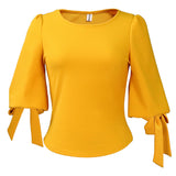 Women's Clothing 2025 Spring New Fashion Temperament Solid Color Strap Bubble Sleeve Top