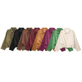 New Fashion Temperament Imitation Leather Effect Bomber Jacket