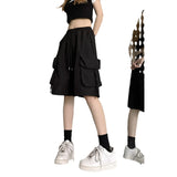 Toloer Shorts Female 2024 Summer New Thin Money Outside Wear Wide Legs Casual Show Thin Speed Dry Cargo Pants Five