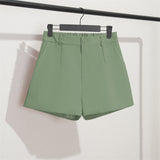 Toloer White Suit Shorts Female Black Summer Thin 2024 New Loose High-Waist A-Line Casual Wide-Leg Hot Pants-Outfit