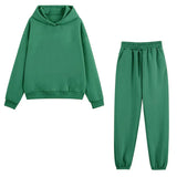 Hoodies Tracksuit Fashion Solid Fleece Oversized Sportswear Jogger Set Winter Long Sleeve Hooded Sweatshirts Suit
