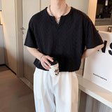 Men's New Summer Designer White Handsome Half-Sleeved Shirt Ins Fashion T-Shirt Summer T-Shirt For Boys-Outfit