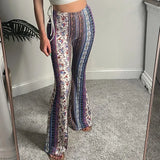 Toloer Spot Women's Wear Fall 2024 New Fashion Bohemian Print Casual Pants-Outfit