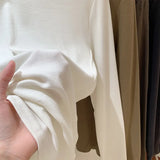 Designer Round-Necked Long-Sleeved T-Shirt Women Slim In Autumn And Winter 2023 Look Thin With A Bottomed Blouse-Outfit