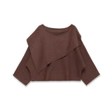 Women's Knitted Top 2025 Spring Sexy Shoulder Folded Body Short