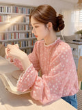 Toloer Floral Shirt Female Spring Small Wearing French Temperament Wooden Ear Tops 2025 New Beautiful