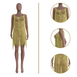 Toloer New Women's Wear Silk Tassel Beach Dress-Outfit