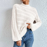 Solid Women's Top In Autumn And Winter 2025 Loose Round Collar Collar