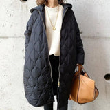 2022 Fashion Trend Autumn/Winter Elegant Popular Simple Hooded Mid-length Padded Women Coat Thick Down Cotton
