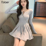 Sleeve Dress Women Casual Sexy Spicy All-match Solid Mini Breathe Vestidos Tender Retro Street Wear Clothing Schoolgirl