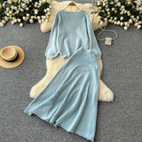 Toloer Wind Wear Take Female Korean Department Lazy Wind Loose Versatile Long-Sleeved Knit High Waist Big Swing Sweater