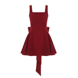 Festive Atmosphere Sexy Bareback Bow Red Velvet Temperament Waist Vest A-Character