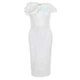 Banquet Evening Dress Round Collar Sleeveless Styling Floral Dress Party