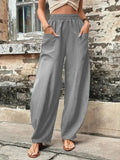 Solid Color Pocket Trousers With An