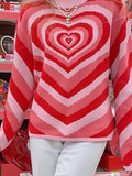 Heart Jacquard Argyle Jumper Sweater-Outfit