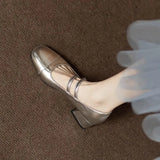 Fairy Style Elegant Temperament Coarse Single Shoes Summer New With Skirts To Increase The Thin And Coarse Heel Mary Treasure