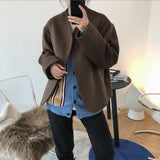 Short Woolen Suit Coat Women Winter Non-Mainstream Wool Circular Lower Hem Cocoon Wool Coat