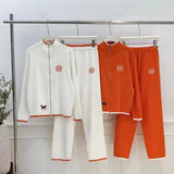 And Winter New Zipper Sweater Jacket Creative Pony Embroidered Long-Sleeved Knitted Trousers Two Sets Of