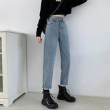 Toloer Jeans Female Autumn Loose Wide Leg Straight Leg Show Thin Large Size Fat Mm Harun Radish Dad Cigarette Pipe Pants-Outfit