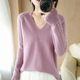 Toloer Out Makes Bottom Unlined Upper Garment Female Autumn Dong New Style Sweater Inside Jacket Long Sleeve Sets Foreign Style Slim V Gets Sweater Female-Outfit