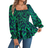 Shooting 2025 Autumn And Winter Leisure Wood Ear Side Leopard Long-Sleeved Chiffon Shirt Women's