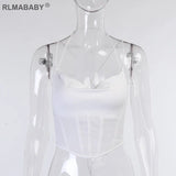 Corset Spaghetti Strap Cropped Camisole Fashion Sexy V Neck Sleeveless Backless Bandage Bow Women Top Casual Girl Tank