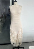 2025 Women's New Sexy Sleeveless Knitted Tweed Long