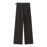 2025 Spring New Women's Fashion Simple With Belt Double Fold