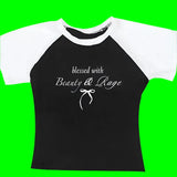 Beauty and Rage Text Graphic Top-Outfit