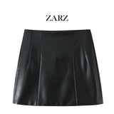 Homemade New Women's Clothing Fashion Pure Leather Short Dress