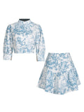 Style Print Top + Skirt Women Spring 2025 New Two Sets Of High-End Comfortable Casual Fashion
